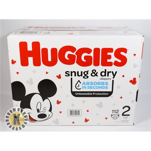 BOX OF HUGGIES SIZE 2 DIAPERS