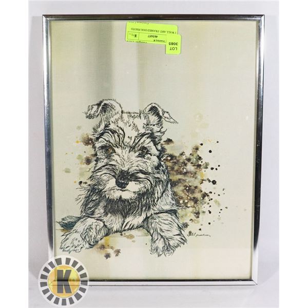 1 WALL ART- FRAMED DOG PHOTO