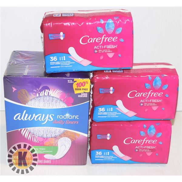 BAG OF CAREFREE AND ALWAYS PAD