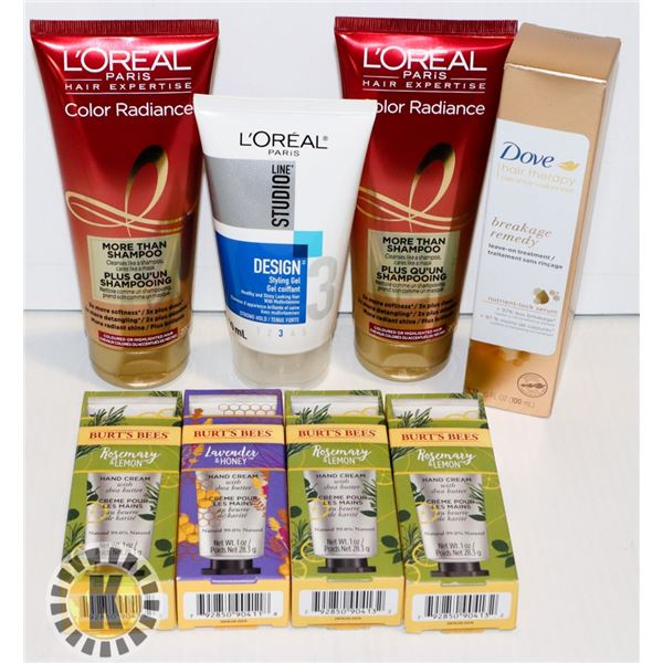 BAG OF ASSORTED BODY PRODUCTS L'OREAL  SHAMPOO