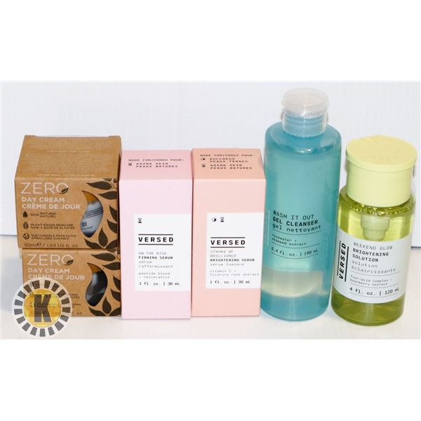 BAG OF SKIN CARE PRODUCTS INCLUDES VERSED SERUM