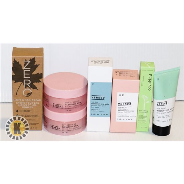 BAG OF SKIN CARE PRODUCTS INCLUDES VERSED SERUM