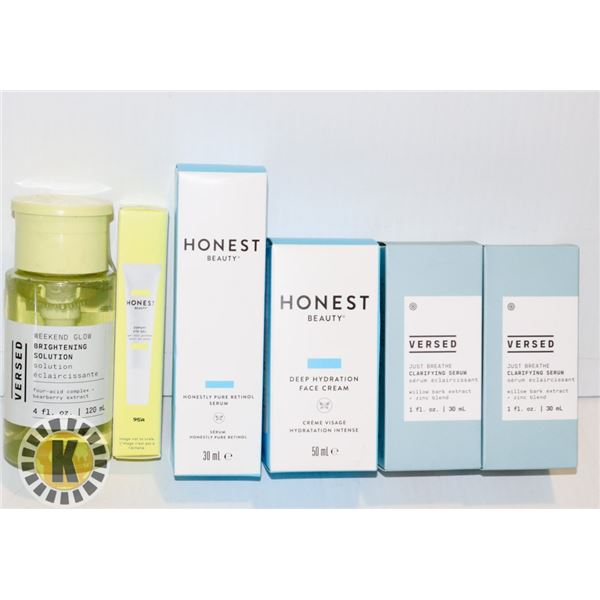 BAG OF SKIN CARE PRODUCTS INCLUDES VERSED SERUM