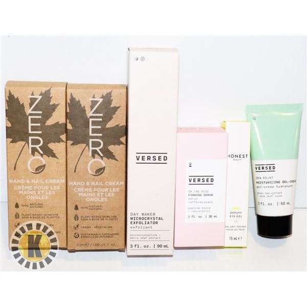 BAG OF SKIN CARE PRODUCTS INCLUDES VERSED SERUM