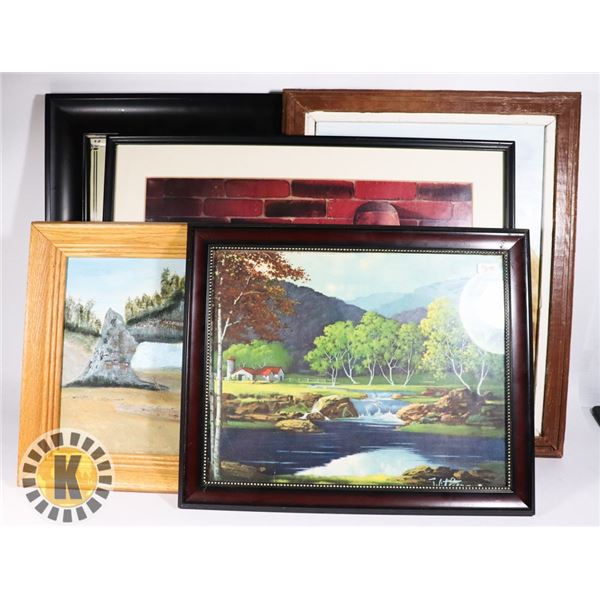 5 ASSORTED WALL ARTS