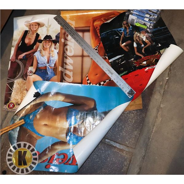 ESTATE GIRLY BEER AD POSTERS- 4 PIECES
