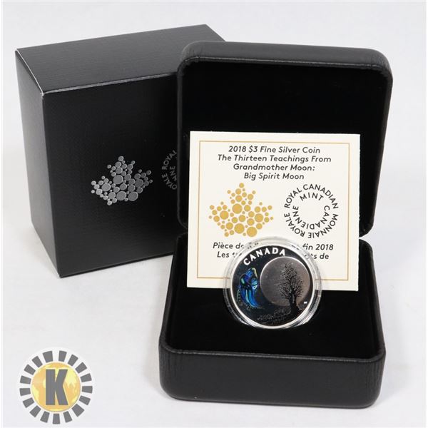 2018 FINE SILVER CANADIAN THREE DOLLAR COIN