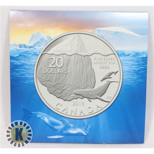 2013 CANADIAN FINE SILVER $20 ICEBERG COIN
