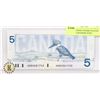 Image 1 : 1986 CANADIAN UNCIRCULATED FIVE DOLLAR BANK NOTE