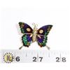 Image 1 : 3) VINTAGE MULTI COLORED ENAMELED BUTTERFLY