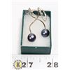 Image 1 : PAIR OF SILVER DANGLING EARRINGS WITH BLACK