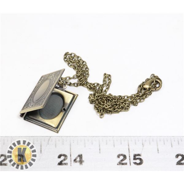 NEW BOOK STYLE LOCKET ON CHAIN