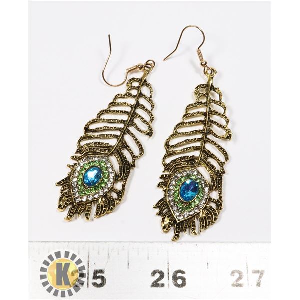 NEW PEACOCK FEATHER STYLE RHINESTONE