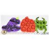 Image 1 : 4 NEW SILICONE TRAYS, WITCHES HATS, PUMPKINS, SPID