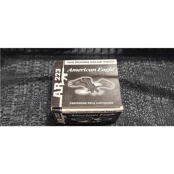 AMERICAN EAGLE AR .223 RE 100 ROUNDS FMJ, 55 GRAIN