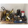 Image 1 : Contents of 2 Pallets: Pressure Washer, Battery Charger, Misc. Paint, etc.