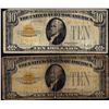 Image 1 : Lot of (2) 1928 $10 Gold Certificate Notes