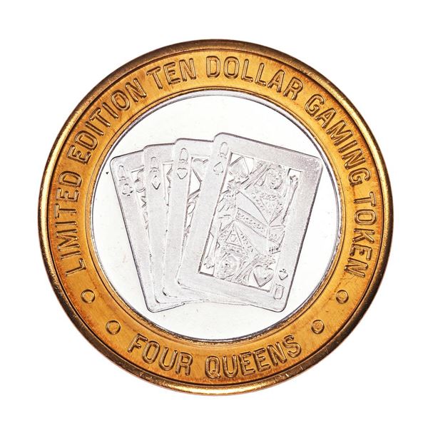 .999 Silver Four Queens Casino Hotel Las Vegas, NV $10 Limited Edition Gaming Token