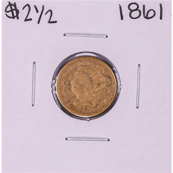 1861 Old Reverse $2 1/2 Liberty Head Quarter Eagle Gold Coin