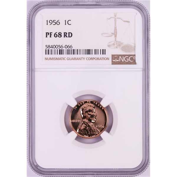 1956 Proof Lincoln Wheat Cent Coin NGC PF68RD