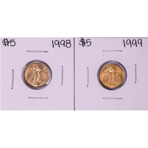 Lot of 1998-1999 $5 American Gold Eagle Coins