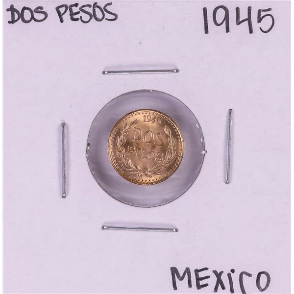 1945 Mexico Dos Pesos Gold Coin
