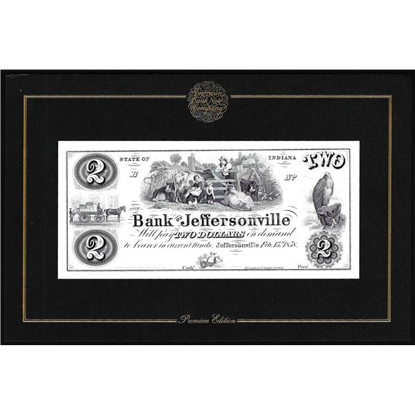 1994 American Bank Note Company Intaglio Print Bank of Jeffersonville, IN