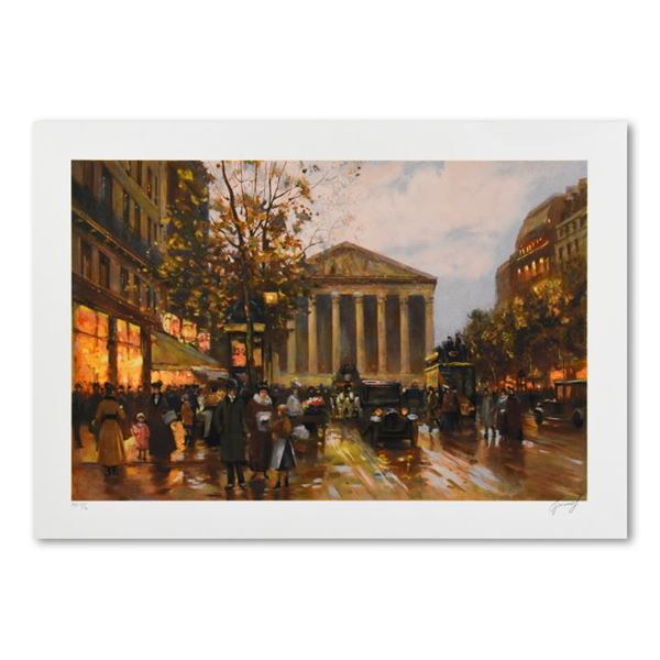 Valery Gromov "Village Square" Limited Edition Mixed Media On Paper