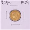 Image 1 : 1909 $2 1/2 Indian Head Quarter Eagle Gold Coin