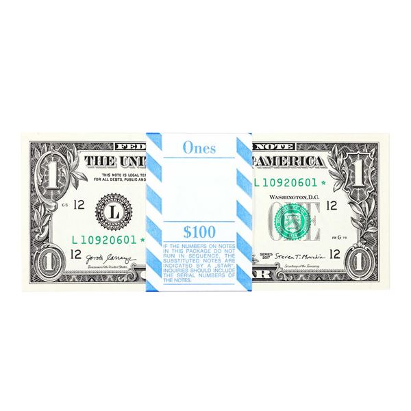 Pack of (100) Consecutive 2017 $1 Federal Reserve STAR Notes San Francisco
