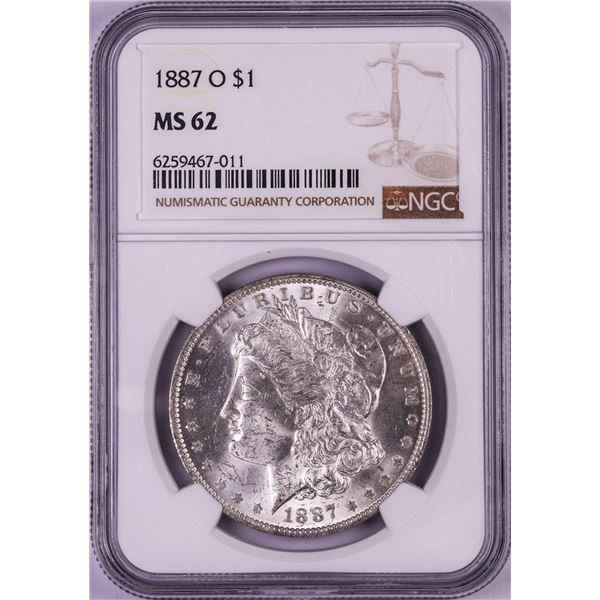 1887-O $1 Morgan Silver Dollar Coin NGC MS62