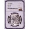 Image 1 : 1887-O $1 Morgan Silver Dollar Coin NGC MS62