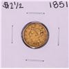 Image 1 : 1851 $2 1/2 Liberty Head Quarter Eagle Gold Coin
