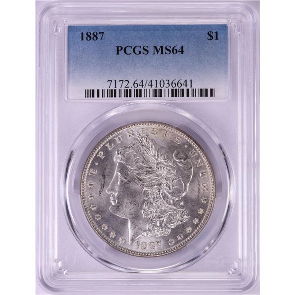 1887 $1 Morgan Silver Dollar Coin PCGS MS64