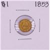 Image 1 : 1853 $1 Liberty Head Gold Dollar Coin