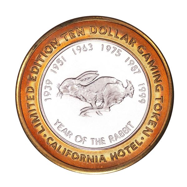 .999 Silver California Hotel Las Vegas Nevada $10 Casino Limited Edition Gaming Token