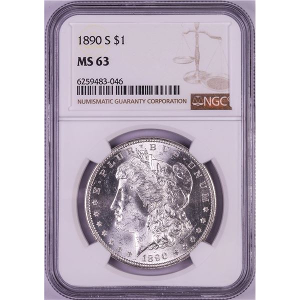 1890-S $1 Morgan Silver Dollar Coin NGC MS63