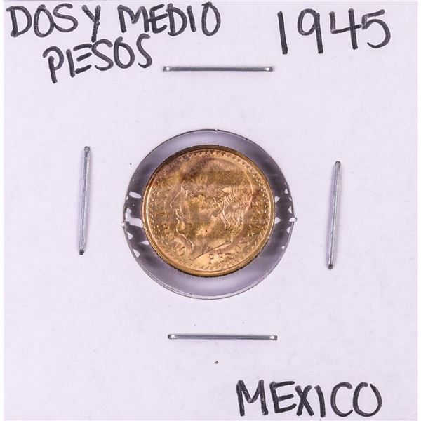 1945 Mexico Dos Y Medio Pesos Gold Coin