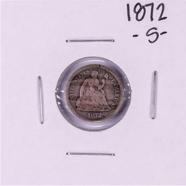1872-S Seated Liberty Half Dime Coin