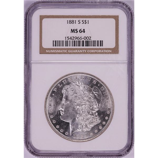 1881-S $1 Morgan Silver Dollar Coin NGC MS64