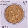 Image 1 : 1874-S Type 2 $20 Liberty Head Double Eagle Gold Coin