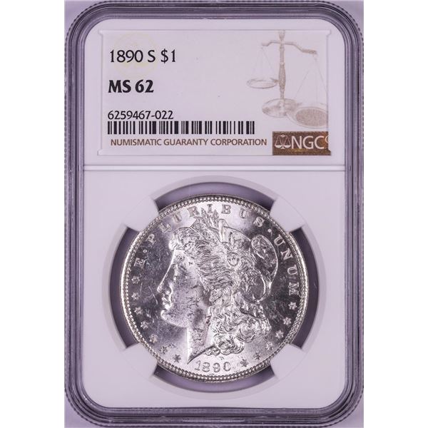 1890-S $1 Morgan Silver Dollar Coin NGC MS62