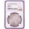 Image 1 : 1913 Mexico Un Peso Caballito Silver Coin NGC MS64