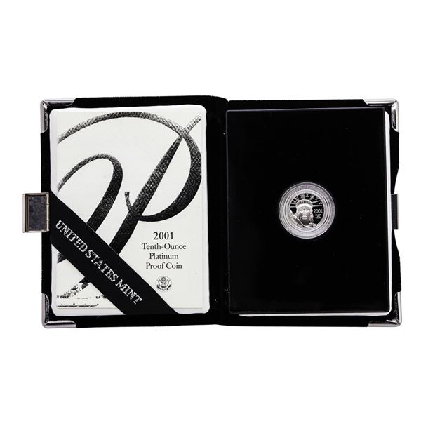 2001-W $10 Proof Platinum American Eagle Coin w/Box & COA