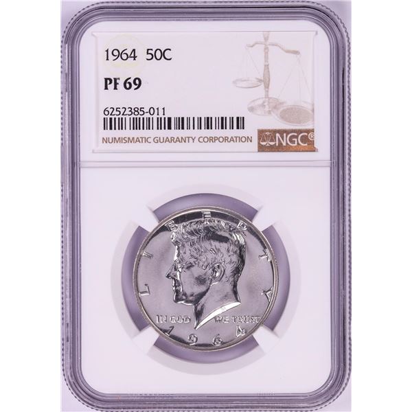 1964 Proof Kennedy Half Dollar Coin NGC PF69