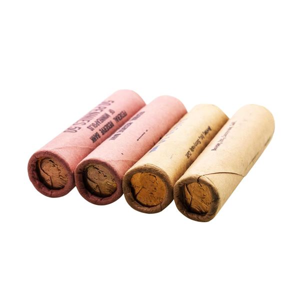 Lot of (2) 1957-D & (2) 1958-D Lincoln Wheat Cent Rolls