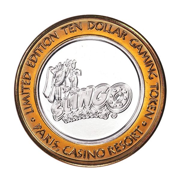 .999 Silver Paris Casino Resort Las Vegas, NV $10 Casino Limited Edition Gaming Token