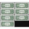 Image 2 : Lot of (7) Consecutive Uncirculated 1957 $1 Silver Certificate Star Notes
