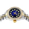 Image 3 : Rolex Ladies Two Tone Blue Vignette Diamond Oyster Perpetual Datejust Wristwatch