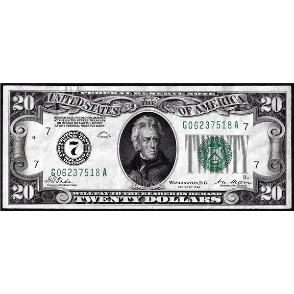 1928 $20 Federal Reserve Note Chicago